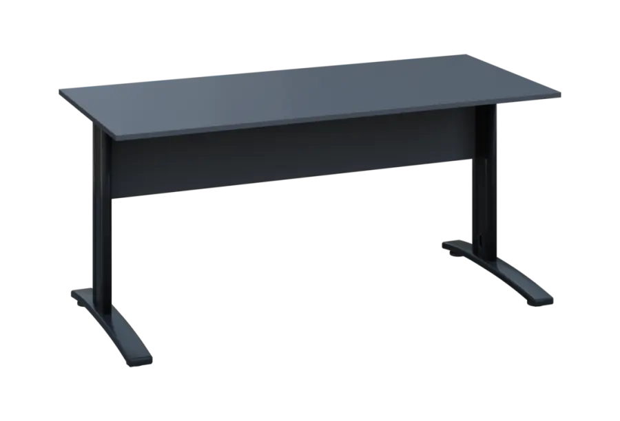 EPK 17 - 16 stůl kancelářský, kovová podnož černá, deska 18 mm, široký 1600 mm, antracit